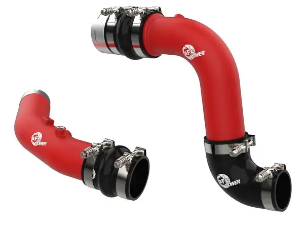 aFe Power 23-25 Ford F250/F350 Super Duty V8-6.7L BladeRunner Aluminum Hot & Cold Charge Pipe Kit - Red (46-20684-R)