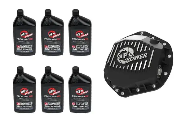 aFe Power Front/Rear Diff Cover Kit w/ Oil 01-10 GM Diesel Trucks V8 (AAM 9.25 & AAM 11.5-14) (46-7706AB)