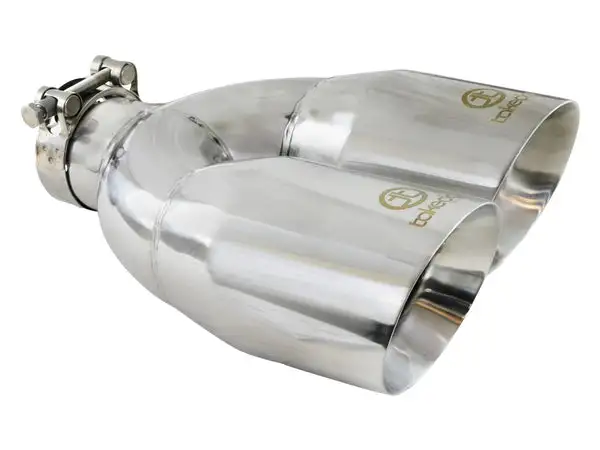 Takeda 2.5in 304 Stainless Steel Clamp-on Tip Passenger Side 2.5in Inlet 4inDual - Polished (49T25484-P121)