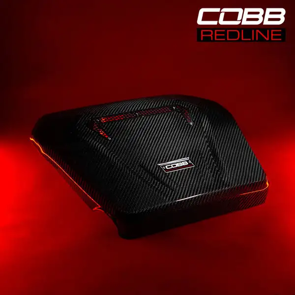 COBB Redline Carbon Fiber Engine Cover for Volkswagen (Mk7) Golf, (Mk7/Mk7.5/Mk8) GTI, Golf R, (A7) Jetta GLI and Audi (8V) A3/S3 (4V2600)