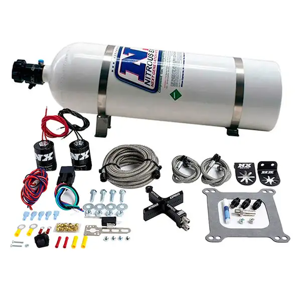 Nitrous Express 4150 Covert Crossbar Plate System, Stage 6 50-300Hp (15# Bottle) (63041-15)