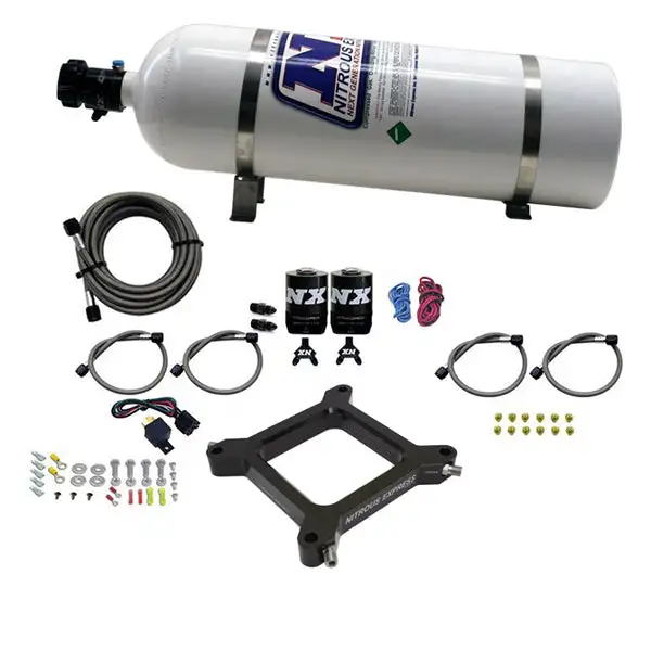 Nitrous Express 4150 Assassin Plate System, Pro Power Alcohol, 100-500hp (15# Bottle) (67545-15)