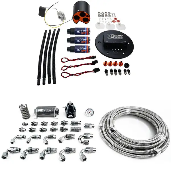 DeatschWerks 98-04 Ford Mustang X3 Module with DW430C Pump and Plumbing Kit (9-437-604-7034)