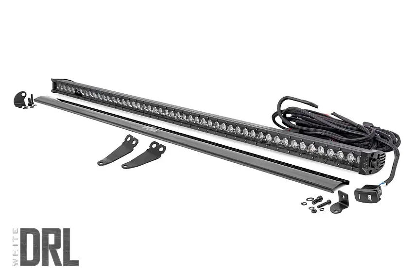LED Light - Lower Windshield - 50 In. Black Single Row - White DRL - Polaris General General XP