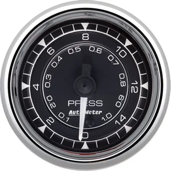AutoMeter Chrono 2-1/16in 15PSI Digital Stepper Motor Pressure Gauge - Chrome (9762)