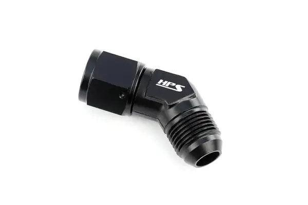 HPS Performance Aluminum AN -3 45 Degree Male to Female Swivel Coupler (AN9241-3)
