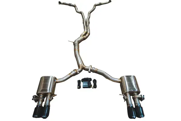 Valvetronic Designs 2018-2025 Audi B9 S4,S5 3.0L Catback T304 Stainless Steel Brushed 3.5 Inch Outlet Tips (AUD.B9.S4.VSES.BR.BRSH)
