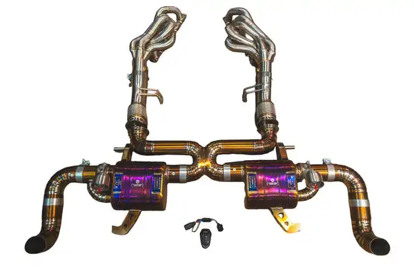 Valvetronic Designs 2015-2023 Audi R8 5.2L Full Valved Exhaust Grade 5 Titanium Reuses OEM Tips (AUD.R8.V10.GEN2.VSES.FFH.2.TI)