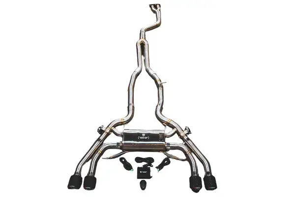 Valvetronic Designs 2019-2025 BMW 3.0L Catback T304 Stainless Steel Forged Carbon 3.5 Inch Outlet Tips (BMW.F9X.X3M.VSES.BR.FC)
