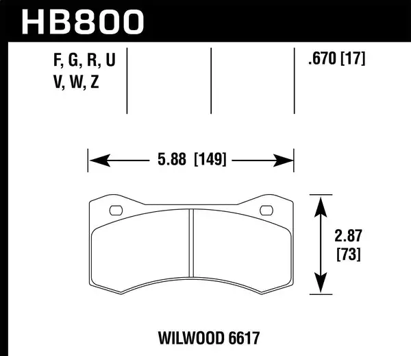 Hawk Performance DTC-70 Performance Brake Pads (HB800U.800)