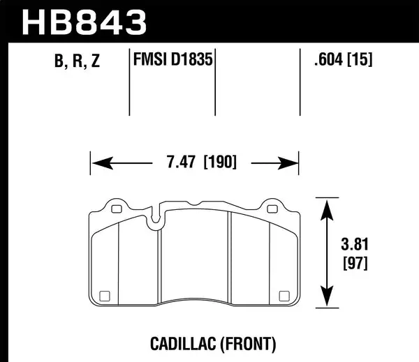 Hawk Performance 2016 Cadillac CTS HP+ Street Front Brake Pads (HB843N.604)