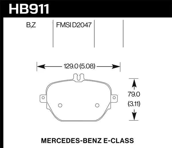 Hawk Performance 17-18 Mercedes-Benz E43 AMG 4Matic 3.0L/ 2018 Mercedes-Benz E400 HPS 5.0 Street Rear Brake Pads (HB911B.654)