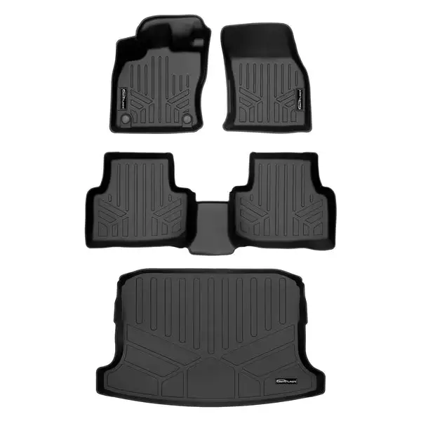 SMARTLINER All Weather Custom Fit 2 Row Floor Mats & Cargo Liner Set Compatible With 2022-2023 Volkswagen Taos (SA0562/B0562/D0562)
