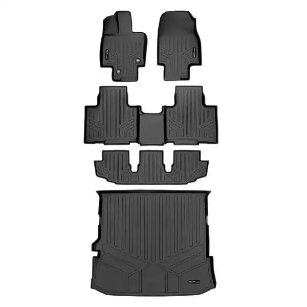 SMARTLINER 3 Row Floor Mats & Cargo Liner Behind 2nd Row Compatible With 2020-2022 Toyota Highlander (SA0500/B0522/C0500/D0515)