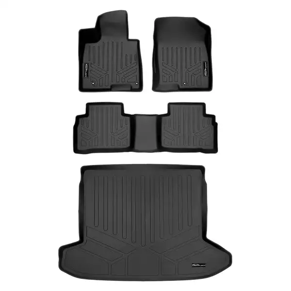 SMARTLINER All Weather Custom Fit Black 2 Row Floor Mats & Cargo Liner Set Compatible With 2022-2025 Hyundai Tucson (SA0555/B0555/D0555)