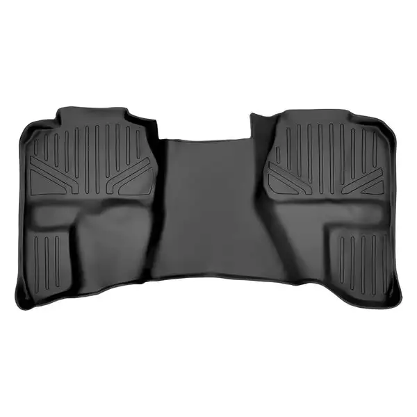 SMARTLINER Custom Fit Floor Mats 2nd Row Liner Black Compatible With 2007-2013 Silverado/Sierra 1500/2500/3500 HD Extended Cab (SB0097)