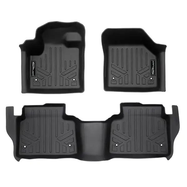 SMARTLINER All Weather Protection Custom Fit Black 2 Row Floor Mat Liner Set Compatible With 2020-2023 Land Rover Discovery Sport (SA0701/B0701)