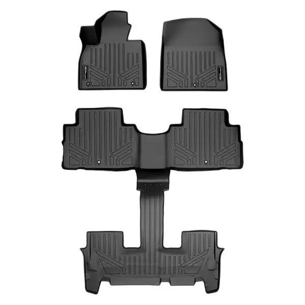 SMARTLINER Custom Fit Floor Mat Black 2 Row Liner Set Compatible With 2020-2025 Hyundai Palisade w/ Bucket Seats (SA0472/B0495)