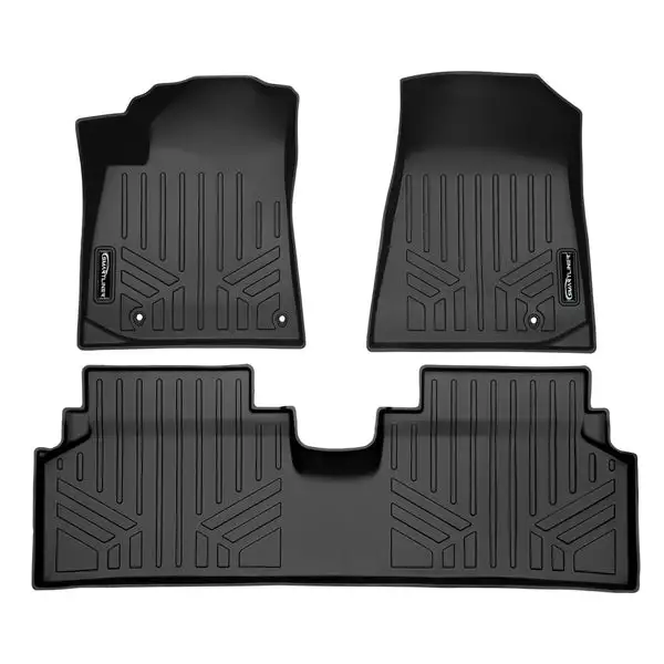 SMARTLINER All Weather Custom Fit Black 2 Row Floor Mat Liner Set Compatible With 2023-2024 Kia Niro EV (SA0670/B0670)