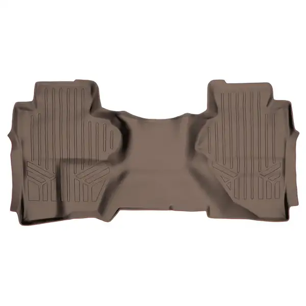 SMARTLINER Custom Fit Floor Mats 2nd Row Liner Tan Compatible With Double Cab 2014-2018 Silverado/Sierra 1500 - 2015-2019 2500/3500 HD (SB1148)