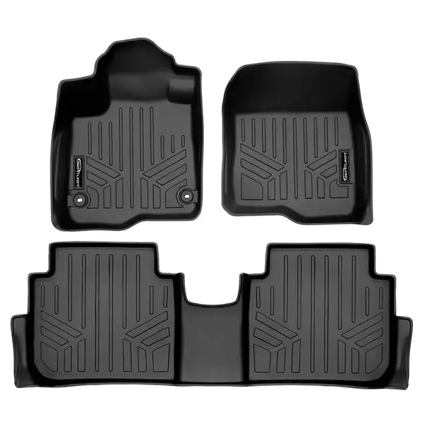 SMARTLINER All Weather Custom Fit Black 2 Row Floor Mat Liner Set Compatible With 2023-2025 Honda CR-V & CR-V Hybrid (SA0665/B0665)