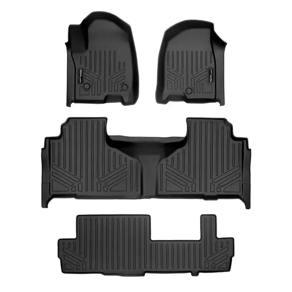 SMARTLINER 3 Row Floor Mat Liner Set Compatible With 2021-2024 Chevrolet Suburban/GMC Yukon XL w/ 2nd Row Bench Seat (SA0524/B0525/C0526)