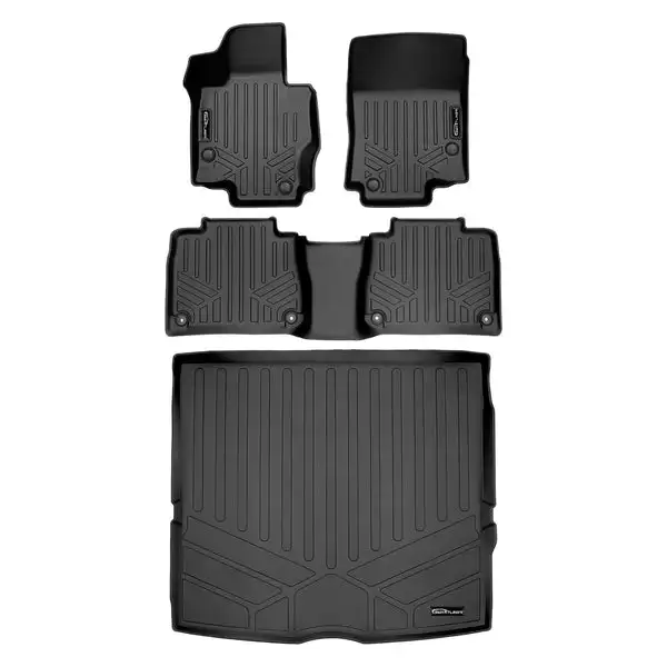 SMARTLINER Custom Fit Floor Mats 2 Rows and Cargo Liner Behind 2nd Row Set Black 2020-2023 Mercedes-Benz GLE-Class 7/8 Passenger (SA0471/B0471/D0471)