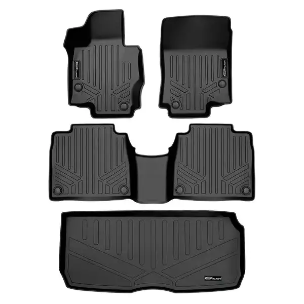SMARTLINER Floor Mats 2 Rows - Cargo Liner Behind 3rd Row Set Black 2020-2023 Mercedes-Benz GLS-Class 7 Passenger W/Bench Seats (SA0471/B0498/E0498)