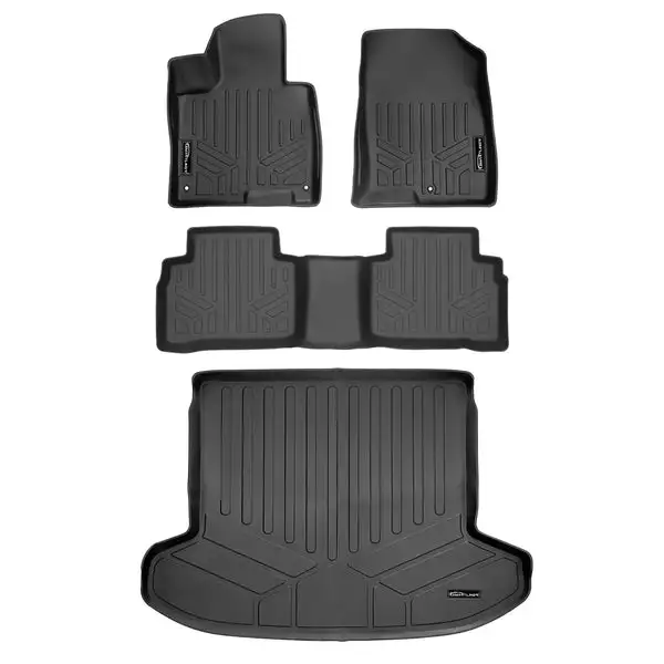 SMARTLINER All Weather Custom Fit Black 2 Row Floor Mats & Cargo Liner Set Compatible With 2023-2024 Kia Sportage (SA0603/B0555/D0603)