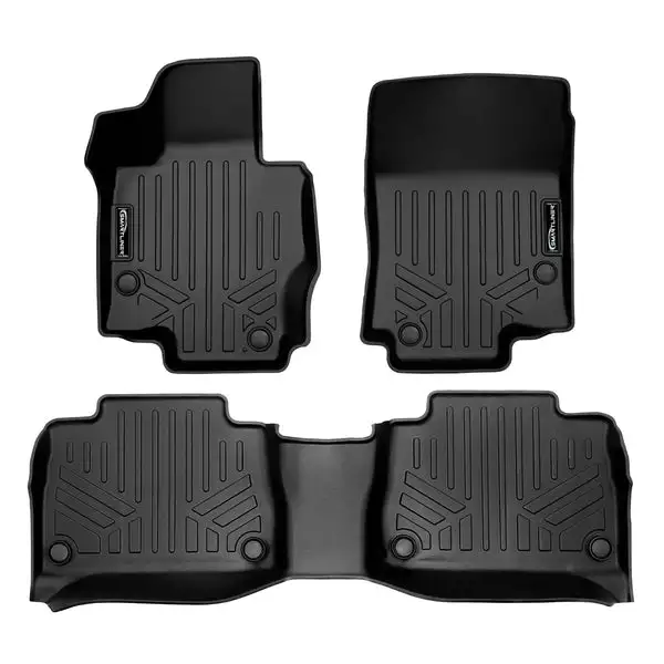 SMARTLINER All Weather Protection Custom Fit Black 2 Row Floor Mat Liner Set Compatible With 2021-2023 Mercedes-Benz GLE Class (SA0471/B0695)