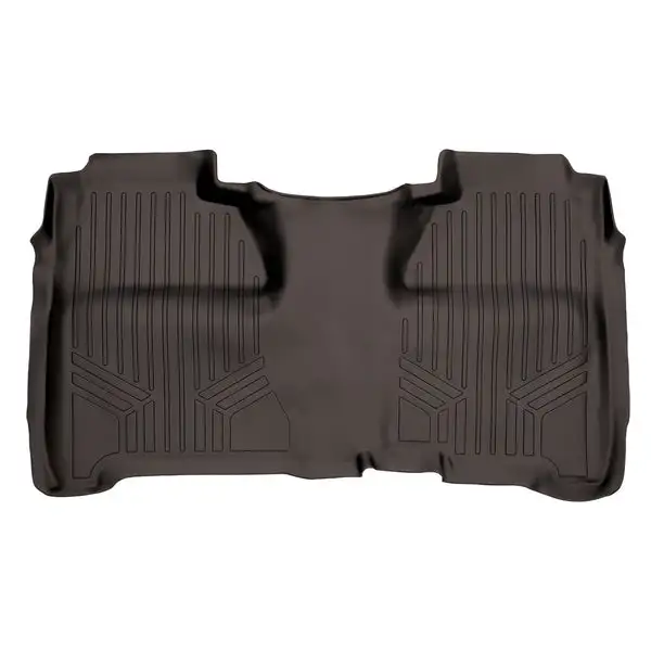 SMARTLINER Custom Fit Floor Mats 2nd Row Liner Cocoa Compatible With Crew Cab 2014-2018 Silverado/Sierra 1500 - 2015-2019 2500/3500 HD (SB3136)