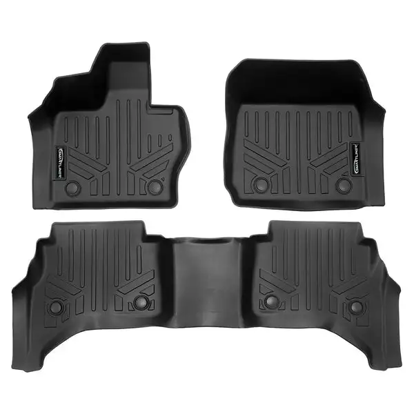 SMARTLINER All Weather Protection Custom Fit Black 2 Row Floor Mat Liner Set Compatible With 2022-2024 Range Rover Standard Wheelbase (SA0703/B0703)