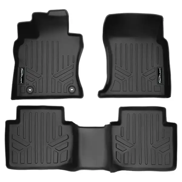 SMARTLINER All Weather Protection Custom Fit Black 2 Row Floor Mat Liner Set Compatible With 2020-2023 Toyota Camry (SA0675/B0675)