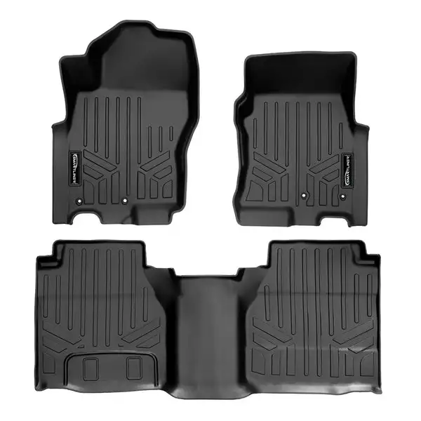 SMARTLINER Custom Floor Mats 2 Row Liner Set Black Compatible With 2022-2023 Nissan Frontier King Cab (SA0571/B0596)