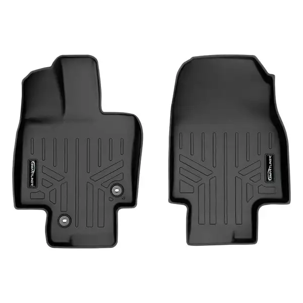 SMARTLINER All Weather Custom Fit 1st Row Black Floor Mat Liner Set Compatible With 2020-2022 Toyota Highlander (SA0500)