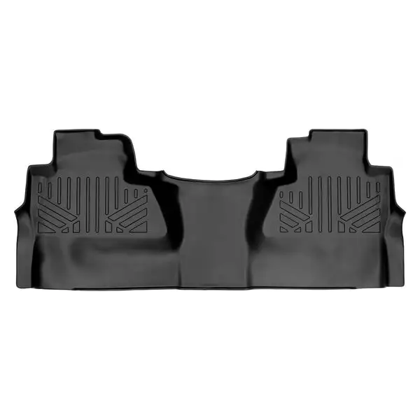SMARTLINER Custom Fit Floor Mats 2nd Row Liner Black Compatible With Crew Cab 2014-2018 Silverado/Sierra 1500 - 2015-2019 2500/3500 HD (SB0382)