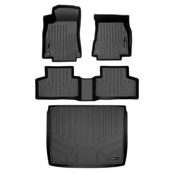 SMARTLINER Floor Mats 2 Rows - Lower Cargo Liner Behind 2nd Row Set Black 20 Mercedes-Benz GLB Class 5 Passenger Models (SA0499/B0499/D0501)