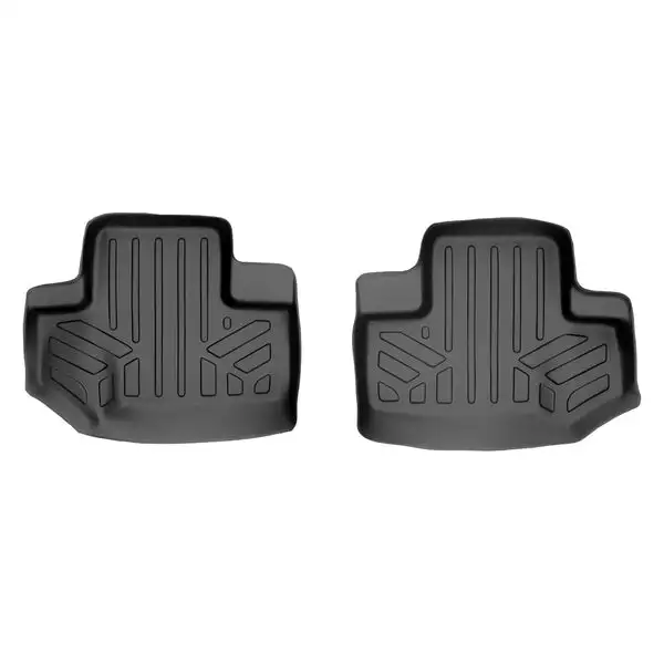 SMARTLINER Custom Fit Floor Mats 2nd Row Liner Black Compatible With 2011-2018 Jeep Wrangler 2 Door Model Only (SB0236)