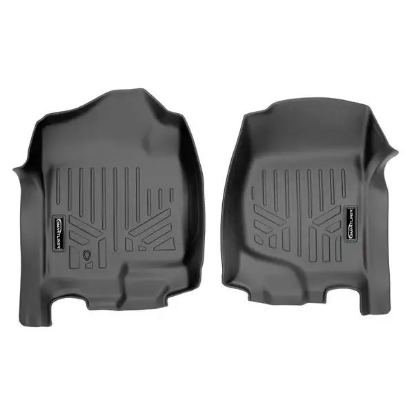 SMARTLINER Floor Mats 1st Row Liner Set Grey Compatible With 2007-2013 Silverado/Sierra - 2007-14 Tahoe-Suburban-Yukon-Yukon XL-Escalade (SA2015)