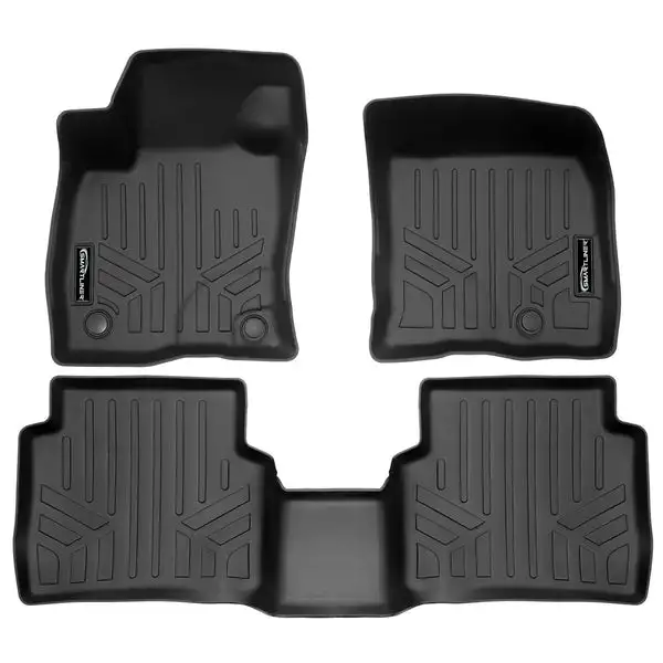 SMARTLINER All Weather Protection Custom Fit Black 2 Row Floor Mat Liner Set Compatible With 2020-2024 Lincoln Corsair (SA0709/B0709)