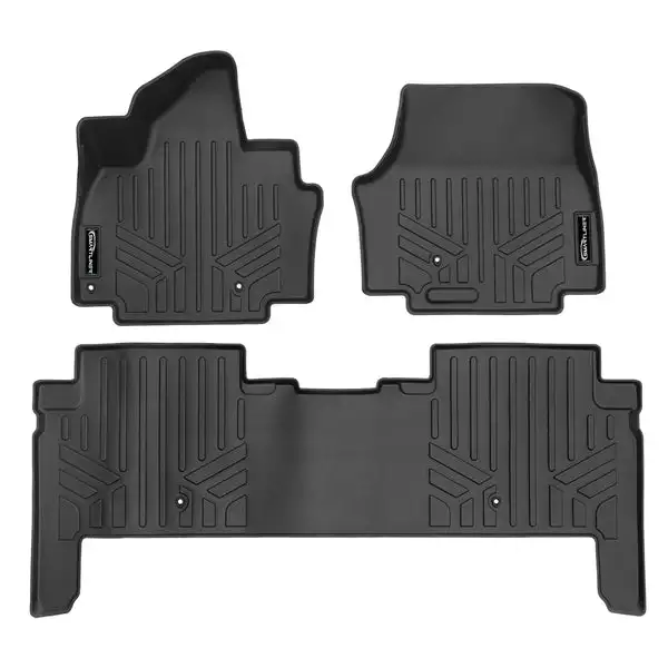 SMARTLINER All Weather Custom Fit Black 2 Row Liner Set Compatible With 2024 Kia EV9 (SA0737/B0737)