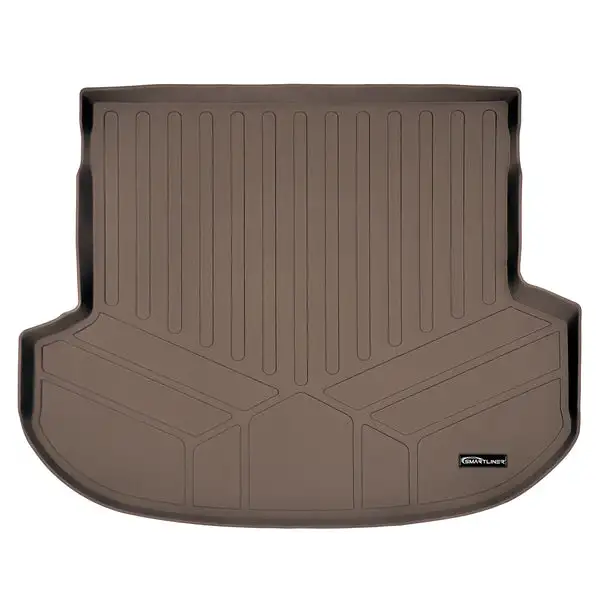 SMARTLINER All Weather Custom Fit Cargo Liner Trunk Floor Mat Tan Compatible With 2019-2020 Hyundai Santa Fe 5 Passenger Models (SD1411)