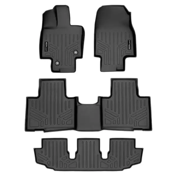 SMARTLINER Floor Mats 3 Row Liner Set Black Compatible With 2020-2022 Highlander (SA0500/B0500/C0500)
