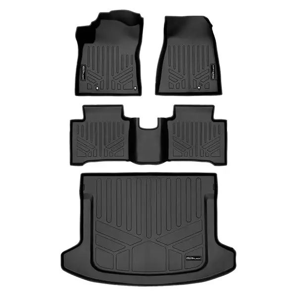 SMARTLINER All Weather Custom Fit Black 2 Row Floor Mats and Cargo Liner Set Compatible With 2023-2024 Kia Niro Hybrid (SA0652/B0652/D0652)