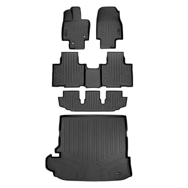 SMARTLINER 3 Row Floor Mats & Cargo Liner Behind 2nd Row Compatible With 2020-2022 Toyota Highlander (SA0500/B0522/C0500/D0500)