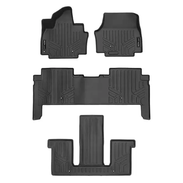 SMARTLINER All Weather Custom Fit Black 3 Row Liner Set Compatible With 2024 Kia EV9 (SA0737/B0737/C0737)
