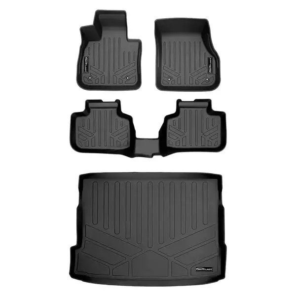 SMARTLINER Custom Floor Mats 2 Rows and Cargo Liner Behind 2nd Row Set Black 2018-2022 BMW X2 Cargo Fits Without Spare Tire (SA0481/B0481/D0483)