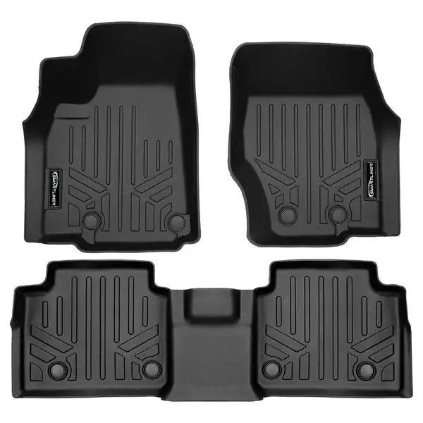 SMARTLINER All Weather Custom Fit Black 2 Row Liner Set Compatible With 2021-2023 Jeep Grand Cherokee L (SA0674/B0644)