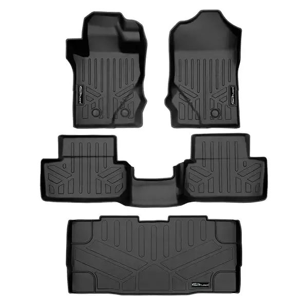 SMARTLINER All Weather Custom Fit 2 Row Floor Mats & Cargo Liner Set Compatible With 2021-2024 Ford Bronco (SA0566/B0616/D0616)