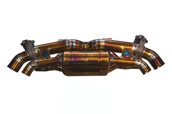 Valvetronic Designs 2019-2024 Porsche 992 911 Carrera,Turbo 3.8L, Catback Grade 5 Titanium Titanium 4.0 Inch Outlet Tips (POR.992.TUR.VSES.TI)